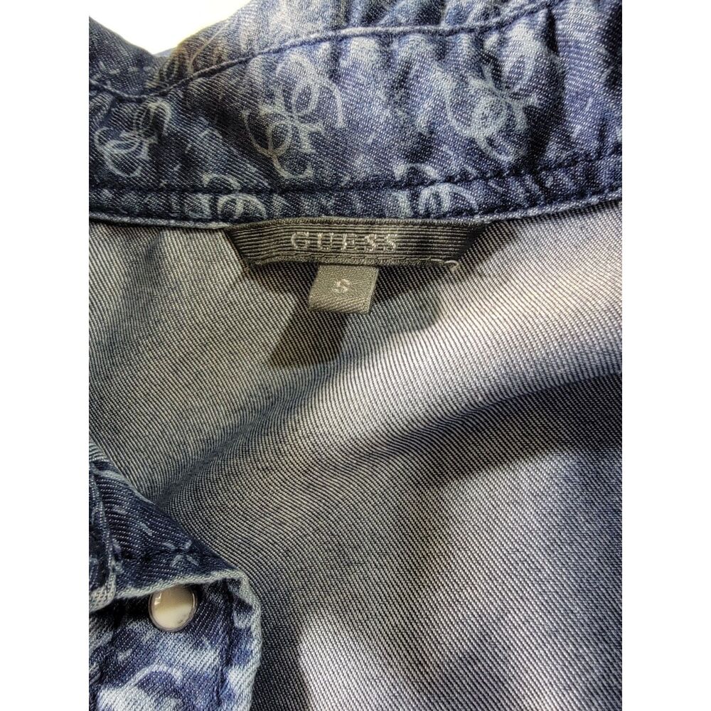 Guess Women's AOP All Over Print Long Sleeve Demin Jean Shirt - Small - Picture 5 of 6